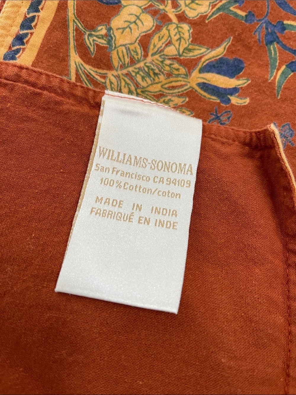 Williams Sonoma Rust Floral Border Placemats Set of 7 French Country Vintage